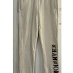 Champion Sweatpants Reverse Weave Womens Sz Small Cream Spellout Jogger 90s Photo 0