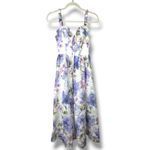 Lulus NWOT Hillela Ivory Purple Floral Ruffled Lace Photo 2