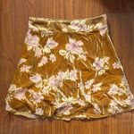 Free People  Yellow Floral Velvet Mini Skirt Photo 0