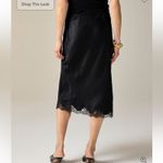 J.Crew NWT  Gwyneth lace-trim slip skirt in textured satin black sz XXS Photo 2
