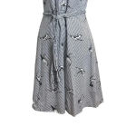 Sucrefas Navy White Striped 50s Style Collared Dress Small Rockabilly Pin Photo 2