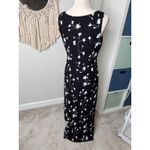 Vintage 90s Black White Floral Whimsigoth Witch Phoebe Buffay Long Maxi Dress 12 Photo 1
