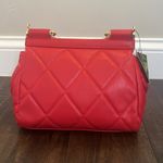 Badgley Mischka NWT Red Faux Leather Big Diamond Quilted Top Handle Shoulder Bag Photo 1