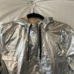 H&M x Coachella Metallic Silver Half Zip Jacket Size 8 US Photo 2