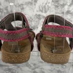 Laidback London Kemle Sandal Pink Embroidered Taupe Leather Sport Strap Boho Size 6 Photo 3