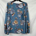 Daytrip  Textured Floral Keyhole Long Sleeve Blouse Large Photo 2