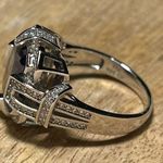 Sterling Silver JTV Blue And White Cubic Zirconia Rhodium Over Ring 11.31ctw Photo 7