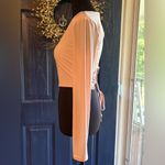 Pretty Little Thing  Pink Fitted Long Sleeve Crop Top with Tie Back. NWT Photo 2