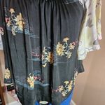 Free People  Medium Babydoll Top Floral Koel Satin Off The Shoulder Flowy Photo 1