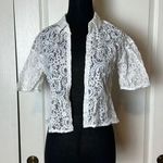 EXPRESS  WHITE LACE COLLARED BUTTON UP BLOUSE Photo 0
