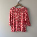 Vineyard Vines  Boat Pattern Scoop Neck 3/4 sleeve top slit hem spring summer S Photo 1