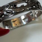 Brighton LE LOUVRE Heart Black Swarovski Crystal Silver Bangle Bracelet Photo 6