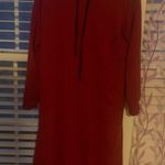 Long Sleeve Red Maxi Dress with a Hood, Small Photo 2