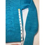 Free People  Blue Cable Knit Cropped Sweater Size S Photo 4