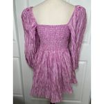 Lovers + Friends Take Me Out Mini Dress Pink Ribbed Taffeta Corset Lace Up Small Photo 3