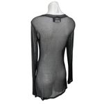 Darker Wavs Women's Black Long Sleeve Sheer Mesh T Shirt Tee Mini Dress Size M Size M Photo 1