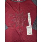 Holiday Time Christmas Tree Snowflake Women's XXL Long Sleeve Soft Comfy T-Shirt Bling Sequin Photo 4