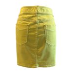 Cache  Yellow Lemon Ice Denim Metal Button 5 Packet Skirt New Stretch $98 NWT Photo 6