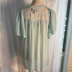 Lolita Light Blue Blouse with Lace Trim Green Size M Photo 2