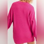 Aerie Hot Pink Buttercream Ribbed Long Sleeve Crewneck Sweater Photo 1