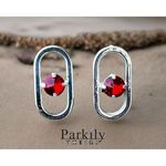 Handcrafted earrings with Swarovski crystal Silver Photo 1