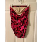 Beach Cabana Strapless bright neon pink swimsuit juniors size medium Photo 1