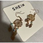 SheIn  Gold Tone Pink Blue Beaded Windcatcher Southwestern Dangle Earrings NEW Photo 2