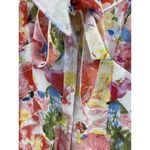 Vertigo Paris  Women's Blouse Button Front Floral Short Sleeve Size XS Bow Tie Photo 2