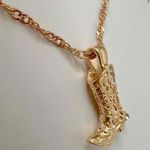 Anthropologie Gold Plated Boot Chain Pendant Necklace stainless steel jewelry Photo 4