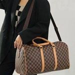 Large Checkerboard Pattern Duffle Bag Photo 0