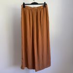 Tronjori XXL Wide Leg Pleated Culottes Cropped Pants Brown Career Casual Photo 5