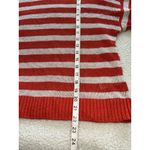 Madewell $110 Linen Drop-Shoulder Sweater Bright Flame Stripe Orange/Cream Sz S Photo 13