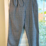 Mango  vintage style plaid check cropped pants with bow tie size xs Photo 0