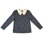 Charter Club  Petite plaid preppy classic polished Embellished-Collar Top NWT M Photo 3