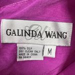 Vtg 90s Galinda Wang Size M Dress Silk Womens Fuchsia Pink Sleeveless Ruffle Hem Size M Photo 2