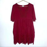 Sundance  Nahla Embroidered & Lace Red Dress Size Small Photo 1