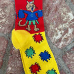 Ben Berger Novelty Socks Cheerleader Cat RAH! RAH! Fun Colorful Red Photo 0