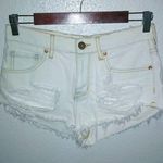 Bullhead 5 29 High Rise Shredded Super Baby Blue Jeans Shorts Size undefined Photo 0