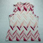 Le Tigre Sleeveless Golf Polo Shirt Pink Chevron Print Athletic XL Photo 7
