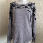 PINK - Victoria's Secret Victoria’s Secret Pink Gray Black Palm Trees Sweatshirt Dog Logo Small Photo 1