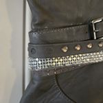 Vanity Gray Studded Rhinestone Knee High Boots Heeled Size 8.5 Alla VT Photo 10