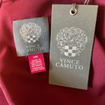 Vince Camuto  Long Sleeve Mini Shift Dress Size 14W Red Crepe High Tie Neck Photo 9