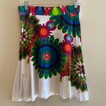 Desigual  Skirt Pull On White Bold Bright Medallions Floral SMALL Photo 2