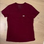 FIGS  Deep Red V-Neck Tee Size XXS Photo 0