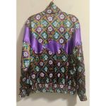 Vintage 80s Ellesse Tracksuit Jacket sz UK 10, US M Purple and Green Colorful Size M Photo 1