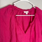 J.Jill Love Linen Hot Pink 3/4 Sleeve Blouse Size Medium Photo 3