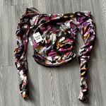 Open Edit  Womens Size M Off The Shoulder Ruched Long Sleeve Wrap Shirt Colorful Photo 5