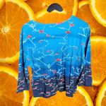 Casey Coleman Women's Cotton Blossom Long Sleeve Crew Neck Sweatshirt Size M Blue Size M Photo 2