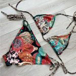 Roberto Cavalli Bikini tropical fruit womens Black large y2k resortwear vintage Photo 1