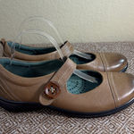 Ecco Leather Mary Jane Flats Womens Sz 42 Brown Leather Buckle Boho Peasant EUC Photo 0